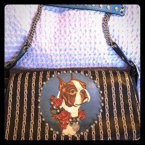 Isabella Fiore Vintage Leather Clutch with Strap